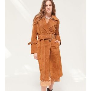Avec Les Filles for FP genuine suede trench coat